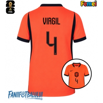 Țările de Jos Virgil van Dijk #4 Echipament de Fotbal Replică Mondial 2026 Femei Acasa
